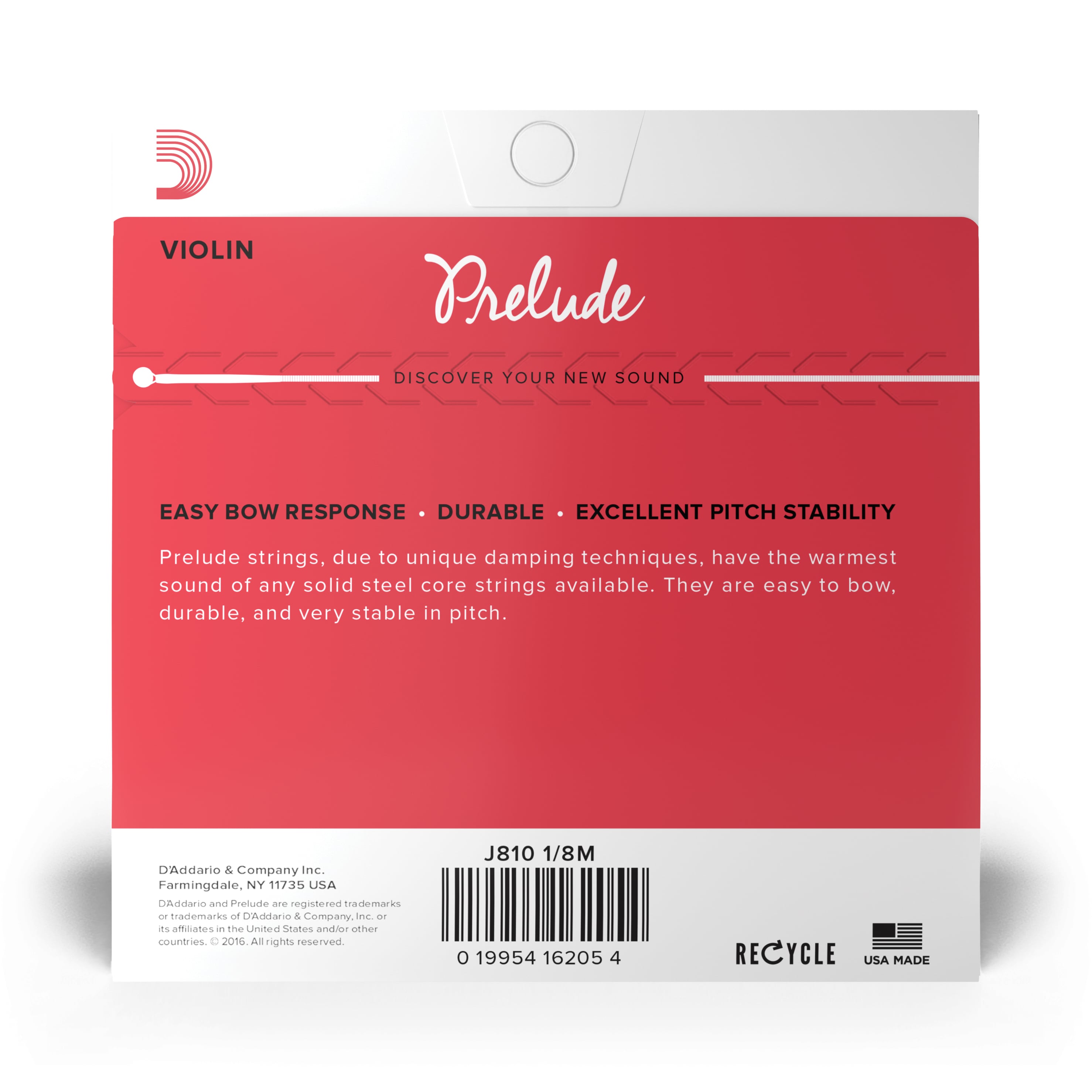 SET CUERDA VIOLIN TENSION MEDIA J810 1/8M DADDARIO - 3