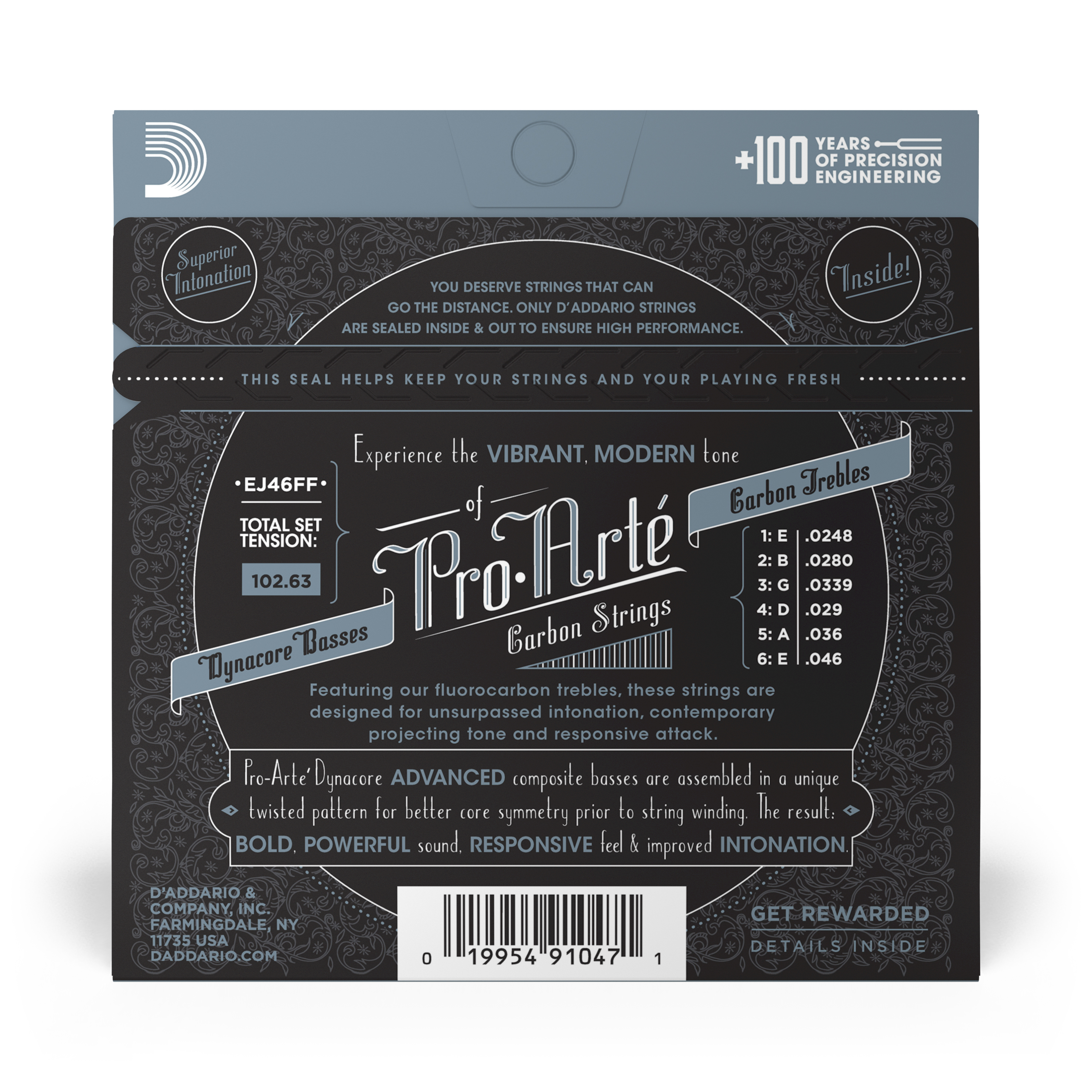 SET DE CUERDAS CLASICAS CARBON HARD TENSION EJ46FF DADDARIO - 3