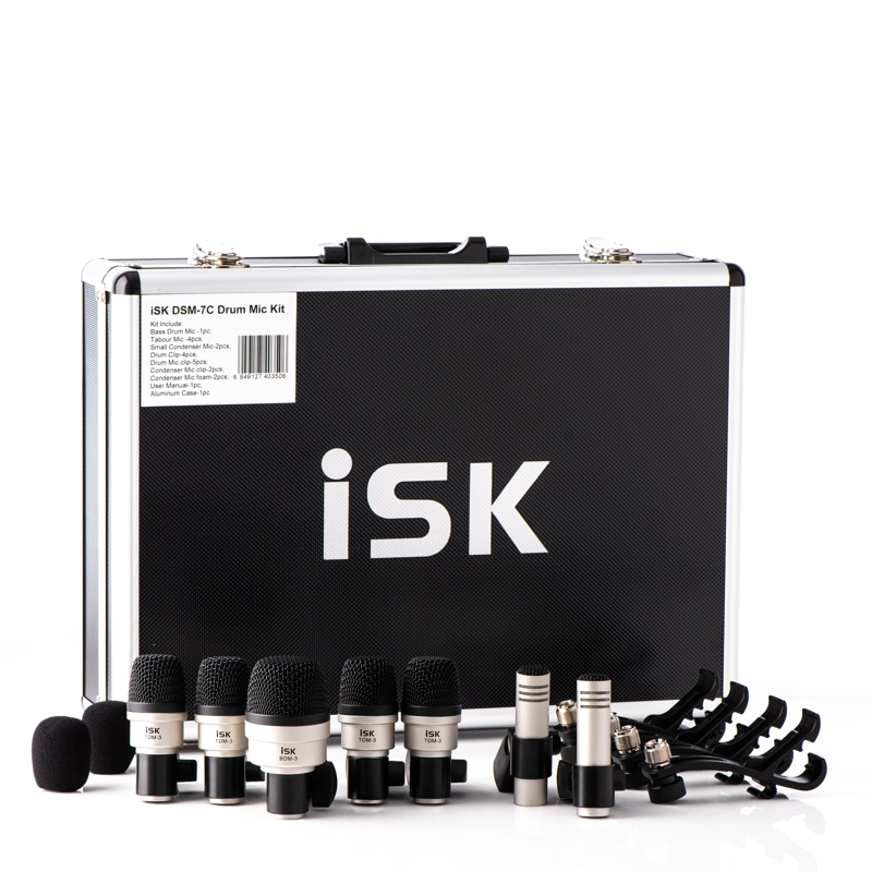 SET DE MICROFONOS PARA BATERIA PIEZAS DSM-7C ISK - 1