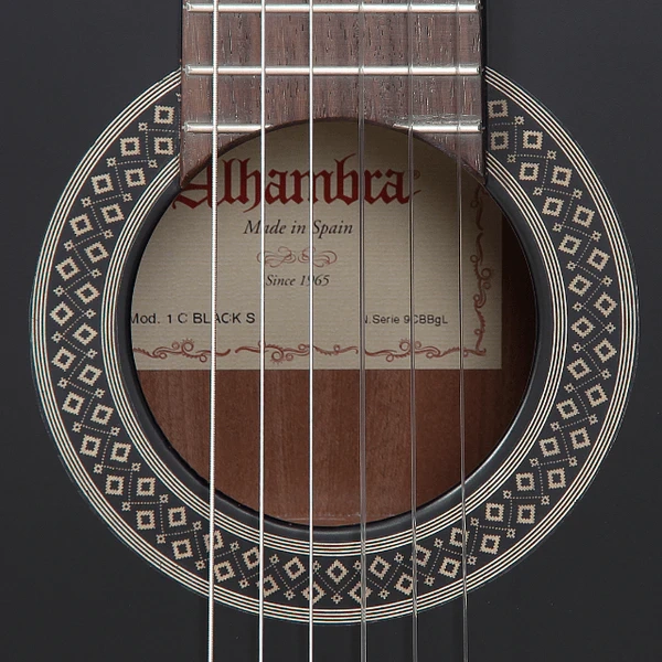 GUITARRA CLASICA 1C BLACK SATIN + FUNDA 4/4 10 MM ALHAMBRA - 5