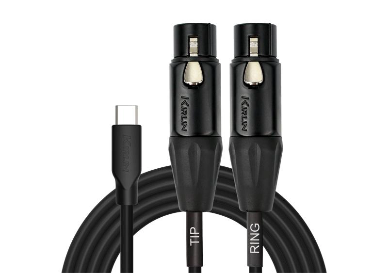 CABLE USB-C A 2 XLR HEMBRA 3M UY-C-391XE-3 KIRLIN - 1