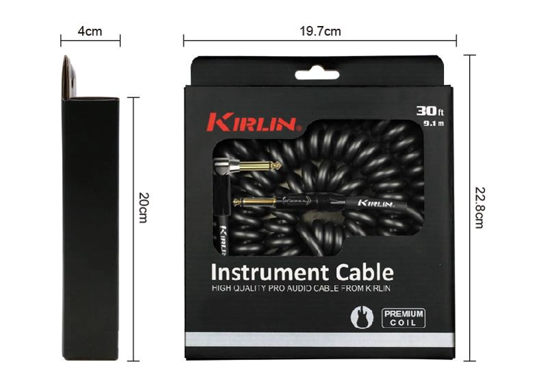 CABLE INSTRUMENTO PREMIUM COIL 10M IPK-222BFGL-10-BKE KIRLIN - 2