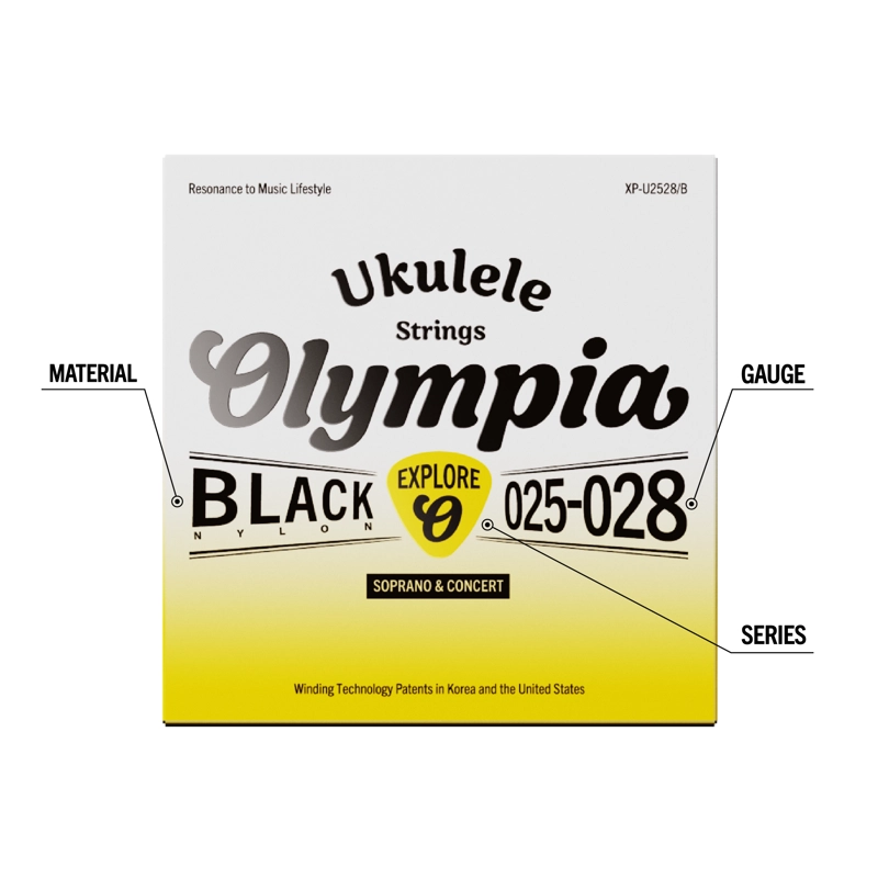 SET DE CUERDAS UKELELE SOPRANO/CONCIERTO XP-U2528/B OLYMPIA - 2