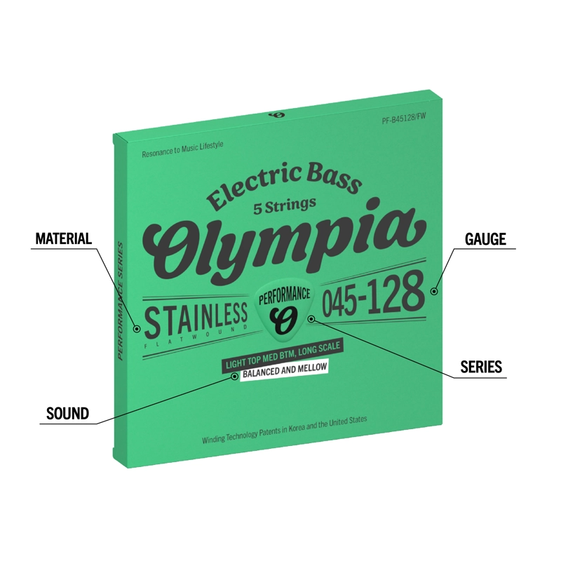 SET DE 5 CUERDAS BAJO ELE CTRICO 45-128 PF-B45128/FW OLYMPIA - 2