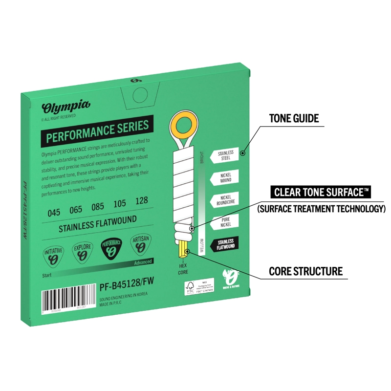 SET DE 5 CUERDAS BAJO ELE CTRICO 45-128 PF-B45128/FW OLYMPIA - 4