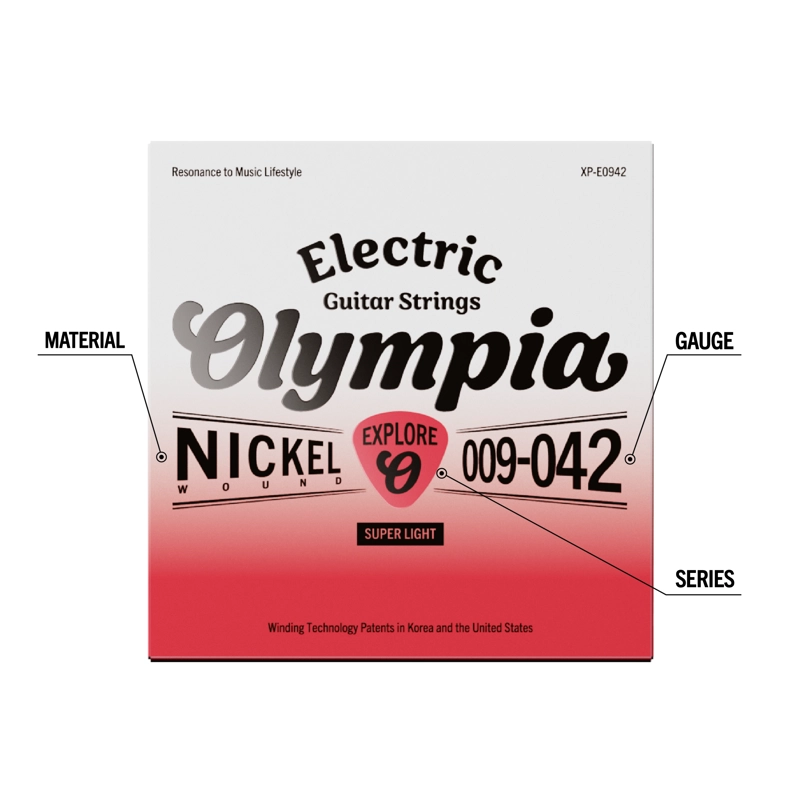 SET GUITARRA ELE CTRICA EXTRALIGHT 9-42 XP-E0942 OLYMPIA - 2
