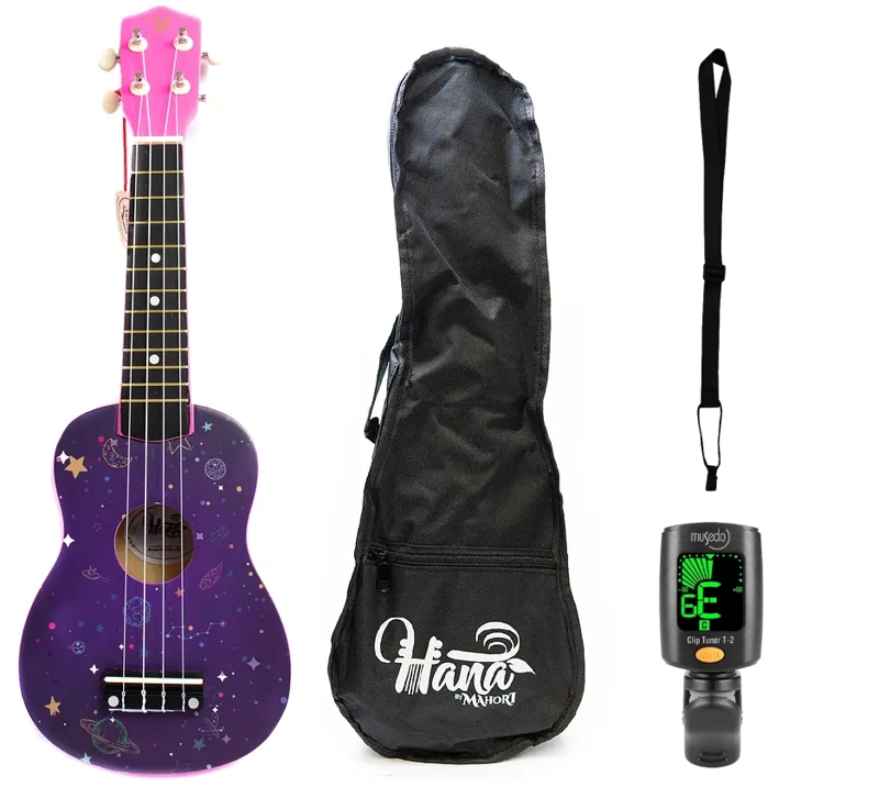 PACK UKELELE SOPRANO HANA GALAX+FUNDA+AFINADOR+STRAP ALLEGRO - 1