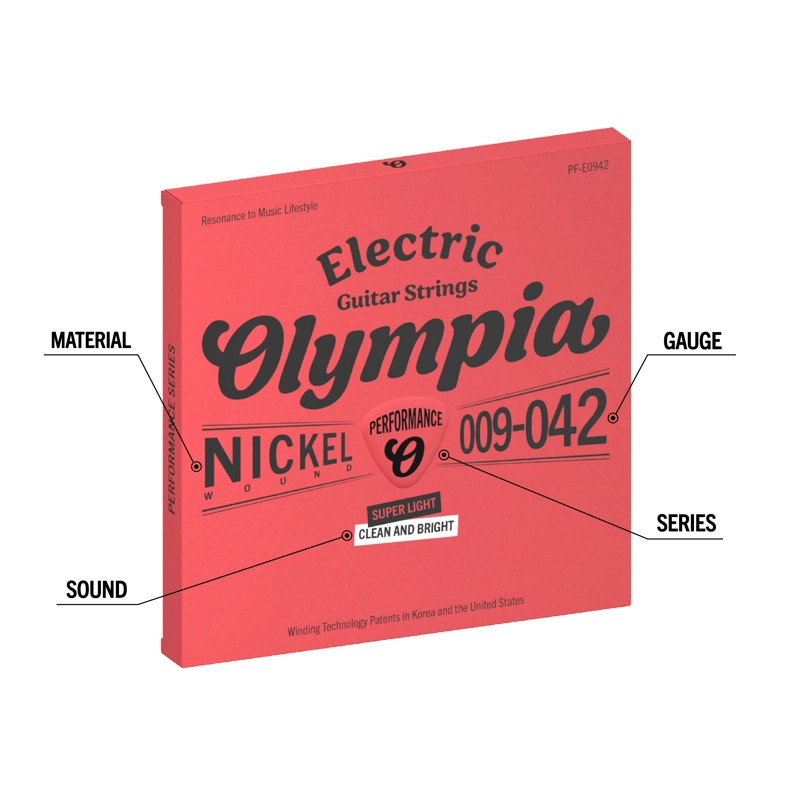 SET CUERDAS GUITARRA ELE CTRICA 009-042 PF-E0942 OLYMPIA - 4