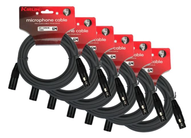 PACK 6 CABLES MICS SERIE C XLR6M MPC6-470PB-6 KIRLIN - 1