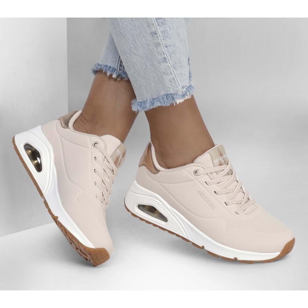 ZAPATILLA MUJER UNO SHIMMER AWAY NATURAL SKECHERS - 2
