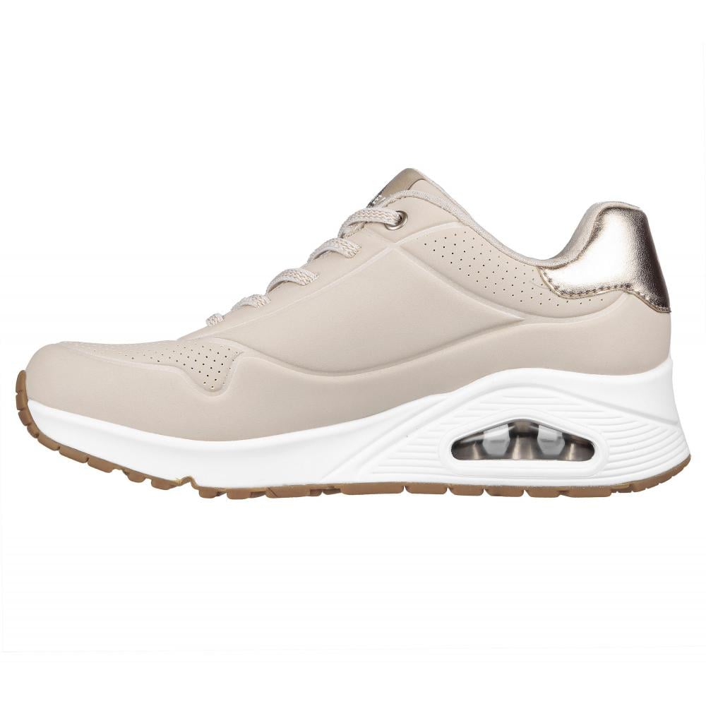 ZAPATILLA MUJER UNO SHIMMER AWAY NATURAL SKECHERS - 4