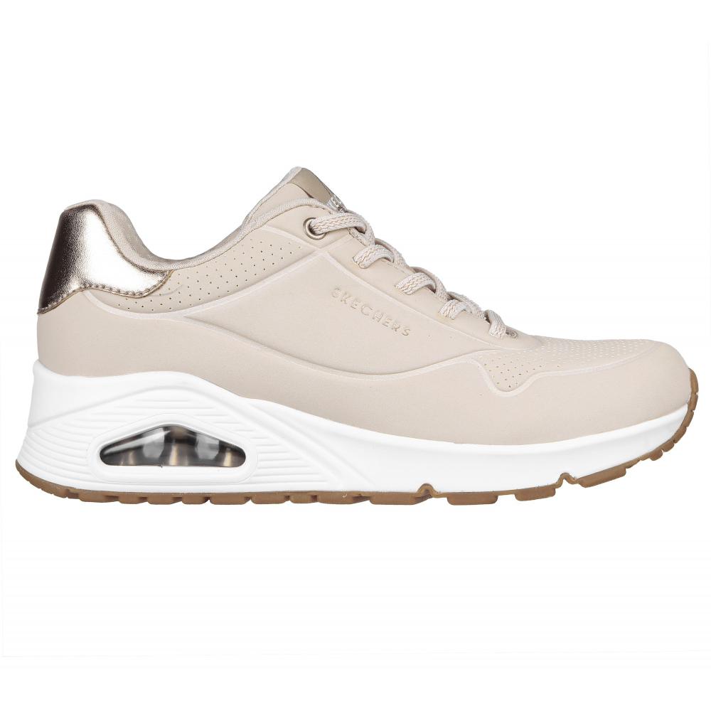 ZAPATILLA MUJER UNO SHIMMER AWAY NATURAL SKECHERS - 5