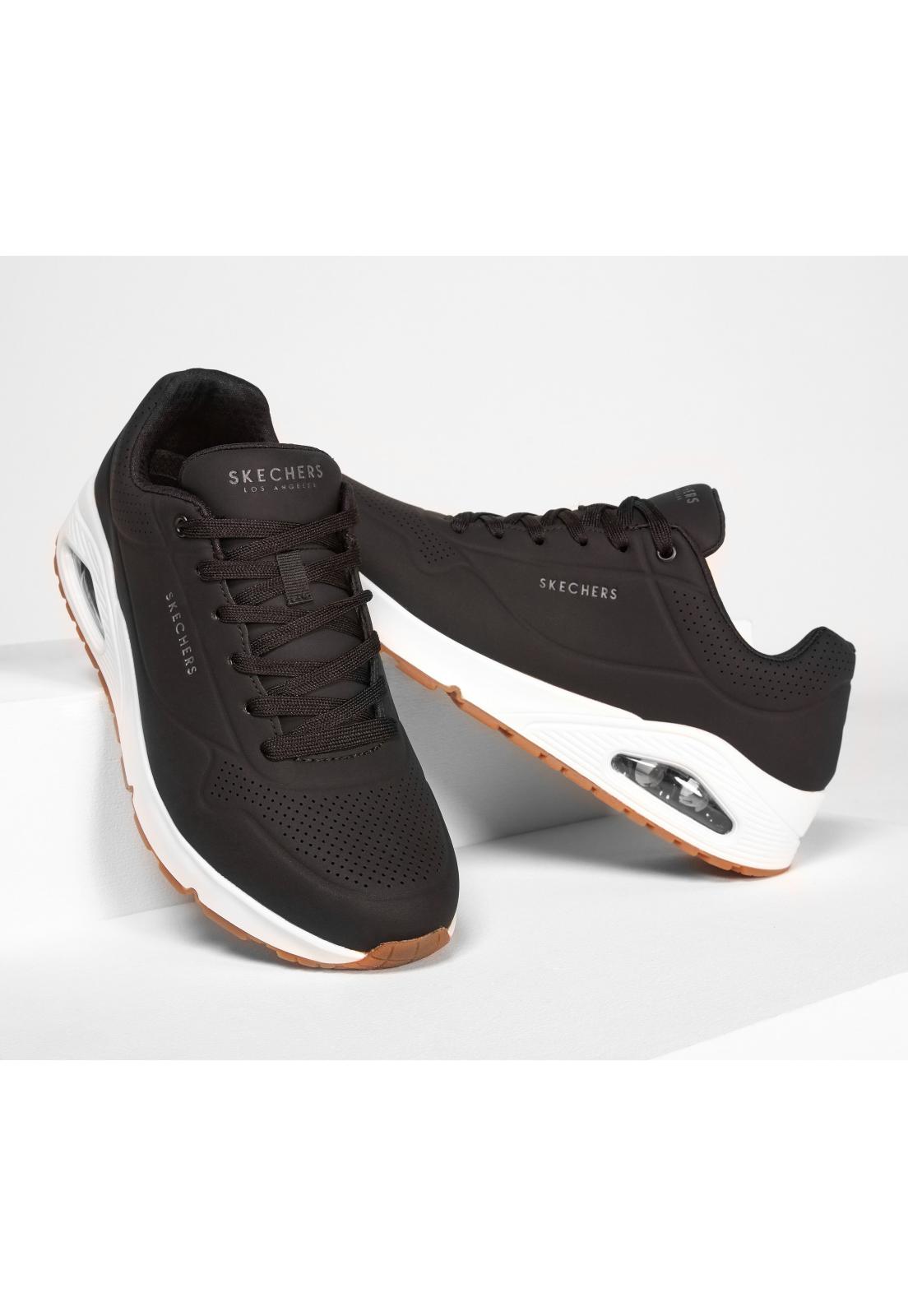 ZAPATILLA HOMBRE UNO STAND ON AIR DK NEGRO BLANCO SKECHERS - 2
