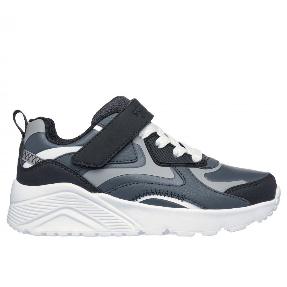 ZAPATILLA NIÑO UNO LITE GRIS BK SKECHERS - 4
