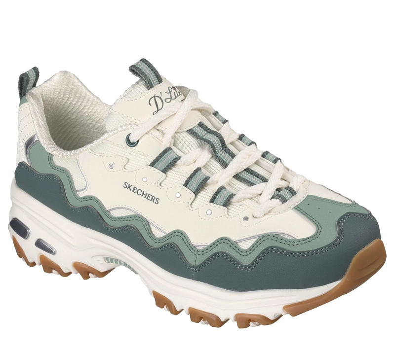 ZAPATILLAS MUJER D'LITES BEIGE VERDE SKECHERS - 4