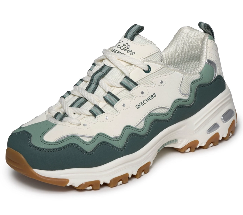 ZAPATILLAS MUJER D'LITES BEIGE VERDE SKECHERS - 5