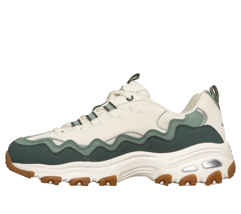 ZAPATILLAS MUJER D'LITES BEIGE VERDE SKECHERS - 6