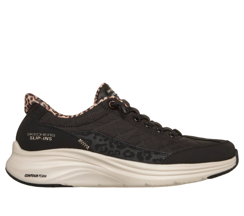 ZAPATILLAS MUJER SLIP-INS CONTOURFOAM LEOPARD NEGRO SKECHERS - 1