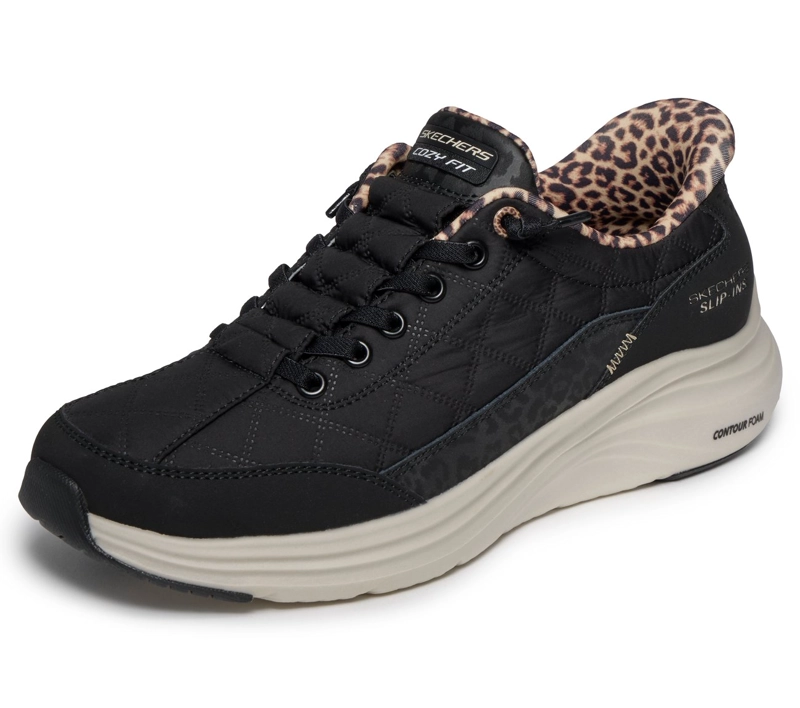 ZAPATILLAS MUJER SLIP-INS CONTOURFOAM LEOPARD NEGRO SKECHERS - 5
