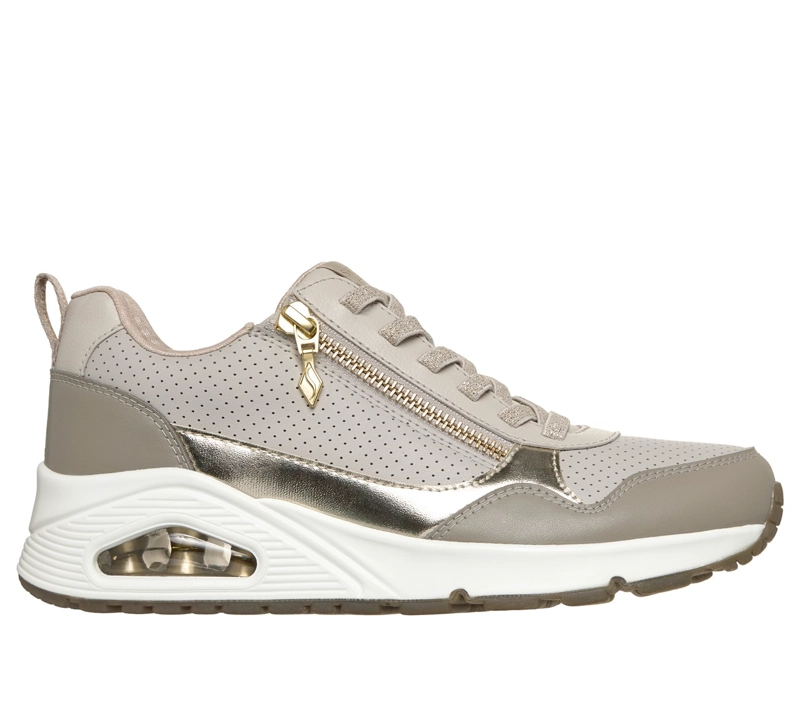 ZAPATILLAS MUJER UNO METALLIC SLIDERS GRIS SKECHERS - 1