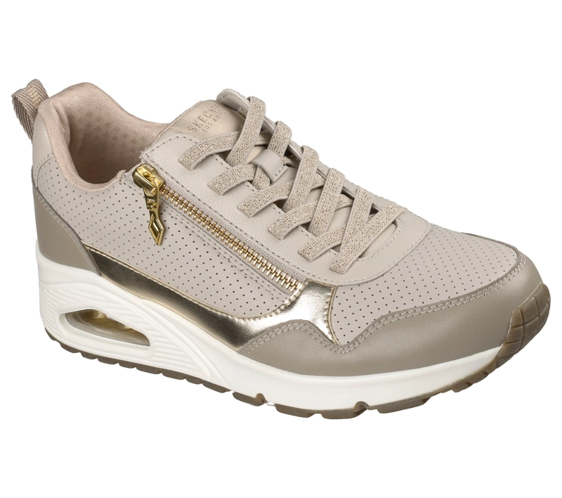 ZAPATILLAS MUJER UNO METALLIC SLIDERS GRIS SKECHERS - 4