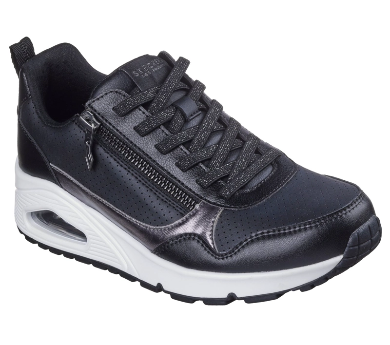 ZAPATILLAS MUJER UNO METALLIC SLIDERS NEGRO SKECHERS - 2