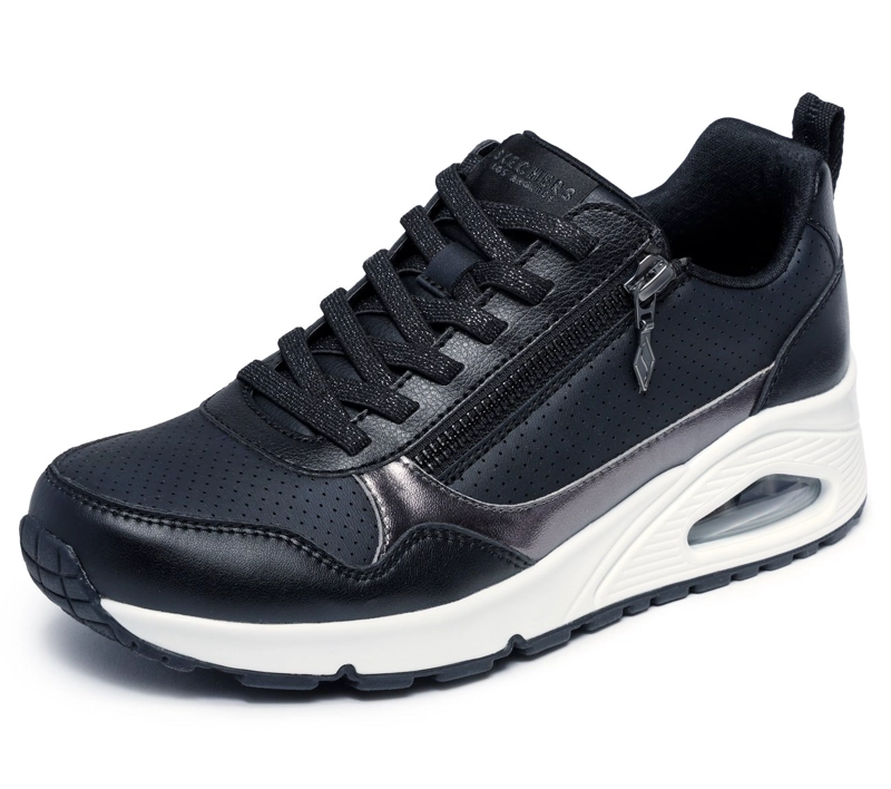 ZAPATILLAS MUJER UNO METALLIC SLIDERS NEGRO SKECHERS - 3