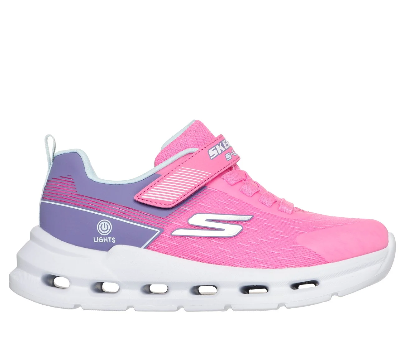 ZAPATILLAS NIÑA GLIDE-STEP LIGHTS BLANCO ROSADO SKECHERS - 1
