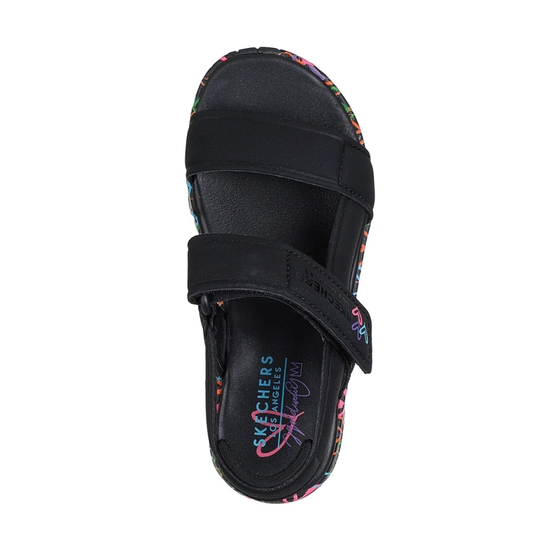 SANDALIAS SKECHERS NIÑA JGOLDCROWN UNO LITE SANDAL NEGRO - 2