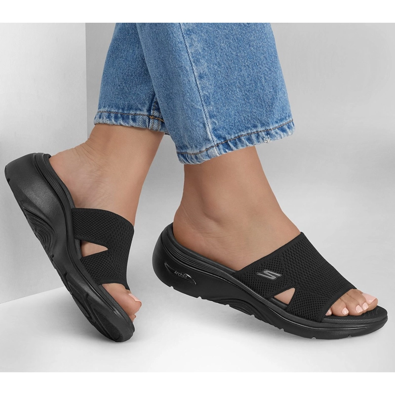SANDALIAS SKECHERS MUJER SLIP-INS GO WALK ARCH FIT 2.0 NEGRO - 2