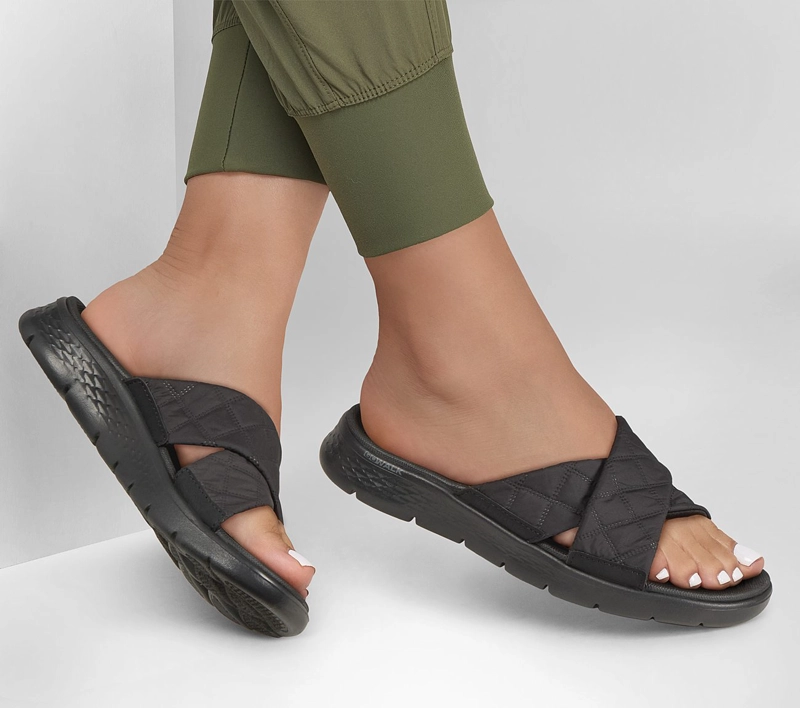 SANDALIAS SKECHERS MUJER GO WALK FLEX SANDAL NEGRO - 2