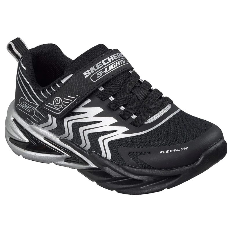 ZAPATILLAS SKECHERS NIÑO S-LIGHTS FLEX-GLOW ULTRA NEGRO - 5