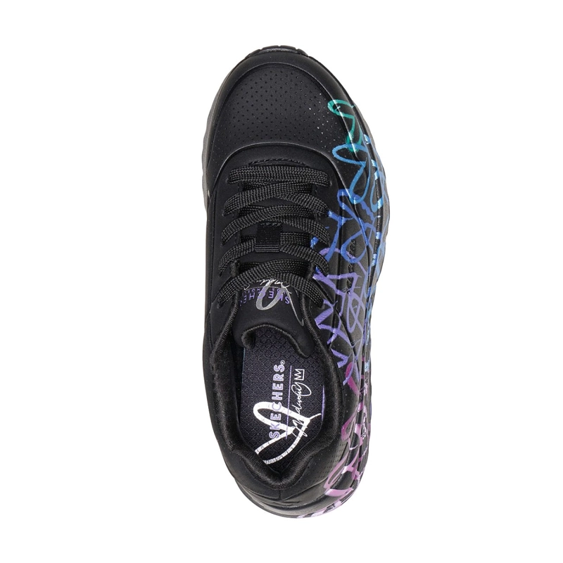 ZAPATILLAS SKECHERS NIÑA JGOLDCROWN UNO LITE NEGRO - 2