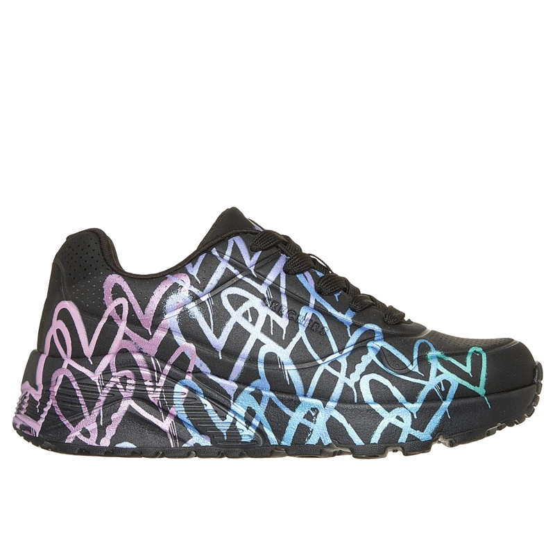 ZAPATILLAS SKECHERS NIÑA JGOLDCROWN UNO LITE NEGRO - 1