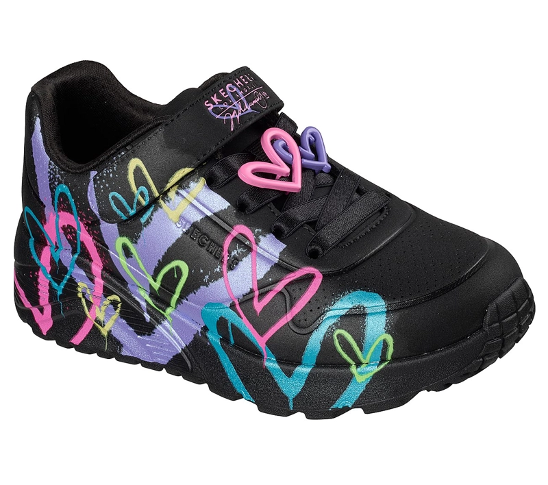 ZAPATILLAS SKECHERS NIÑA JGOLDCROWN UNO LITE NEGRO - 5