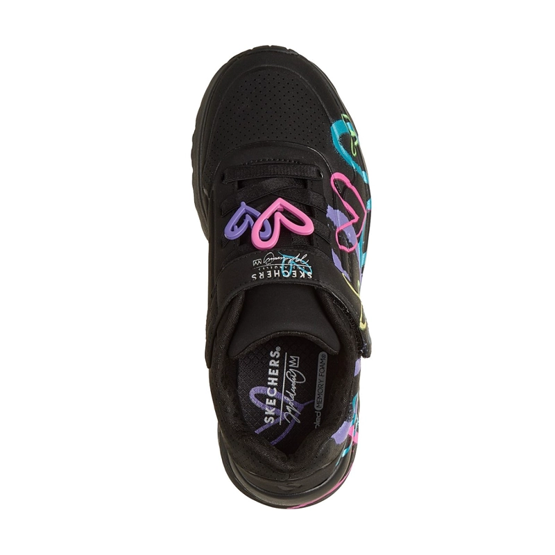 ZAPATILLAS SKECHERS NIÑA JGOLDCROWN UNO LITE NEGRO - 2
