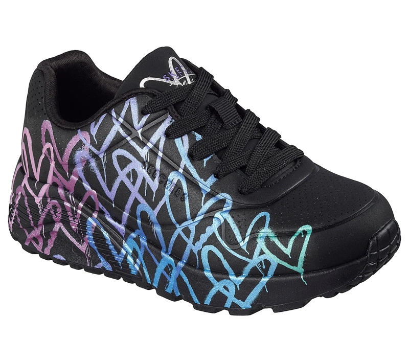 ZAPATILLAS SKECHERS NIÑA JGOLDCROWN UNO LITE NEGRO - 5
