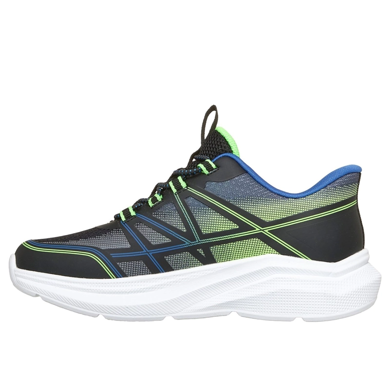 ZAPATILLAS SKECHERS NIÑO - SLIP-INS MICROSPEC VELOCITY NEGRO - 4