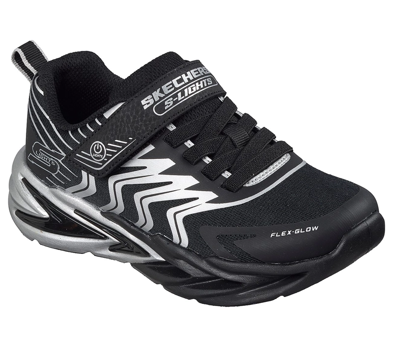 ZAPATILLAS SKECHERS NIÑO S-LIGHTS FLEX-GLOW ULTRA NEGRO - 5