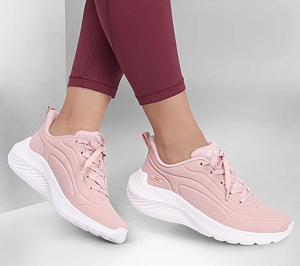 ZAPATILLAS SKECHERS MUJER BOBS SPORT SQUAD WAVES ROSADO - 1