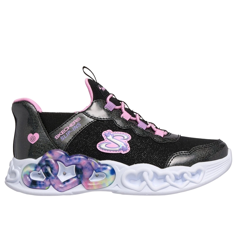 ZAPATILLAS SKECHERS NIÑA SLIP-INS INFINITE HEART NEGRO - 1