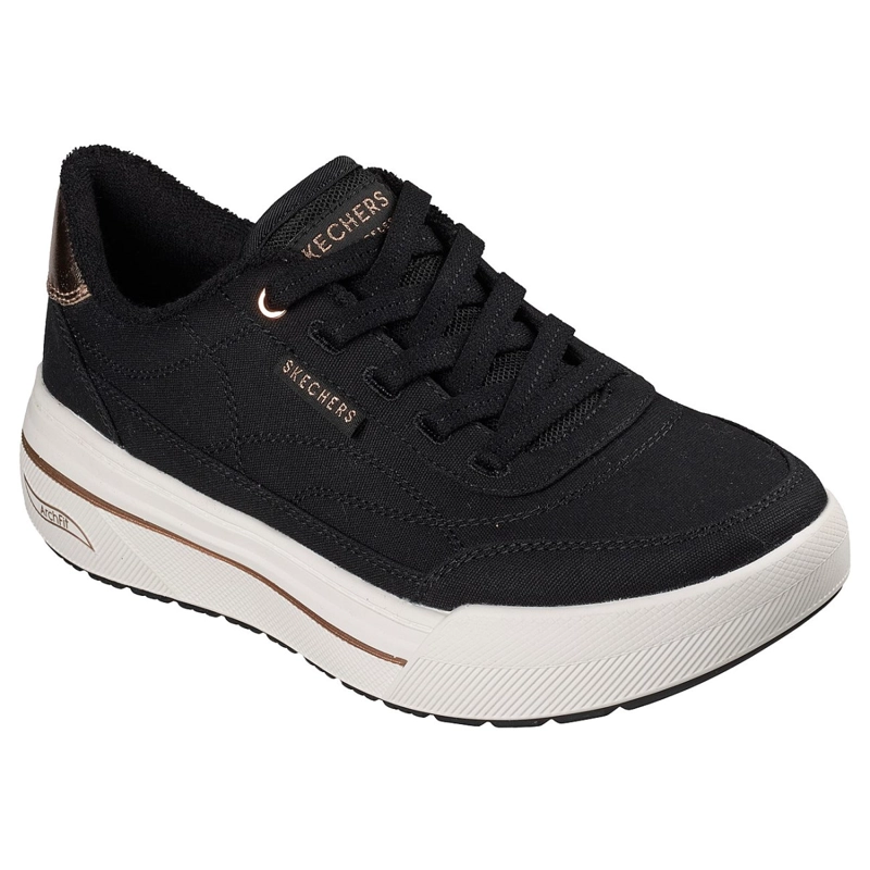 ZAPATILLAS SKECHERS MUJER ARCH FIT ARCADE HI NEGRO - 5