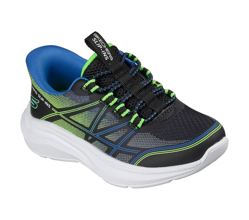 ZAPATILLAS SKECHERS NIÑO - SLIP-INS MICROSPEC VELOCITY NEGRO - 5