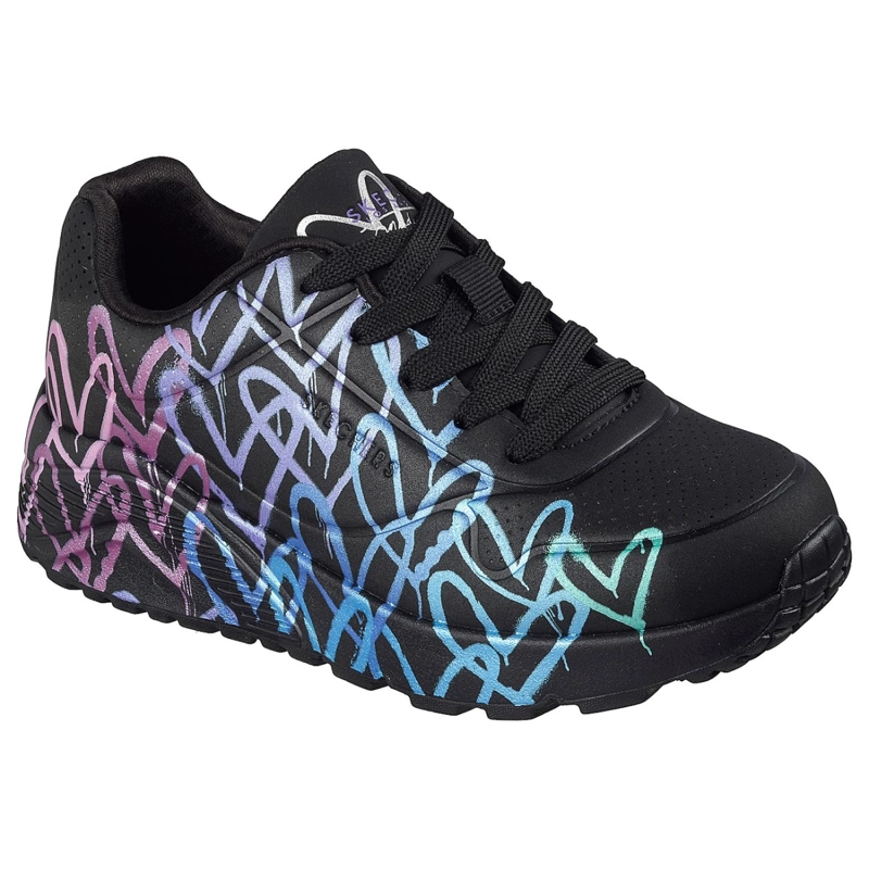 ZAPATILLAS SKECHERS NIÑA JGOLDCROWN UNO LITE NEGRO - 5