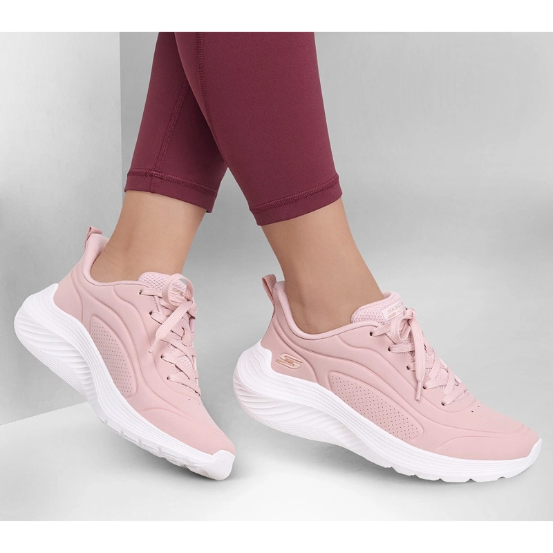 ZAPATILLAS SKECHERS MUJER BOBS SPORT SQUAD WAVES ROSADO - 2