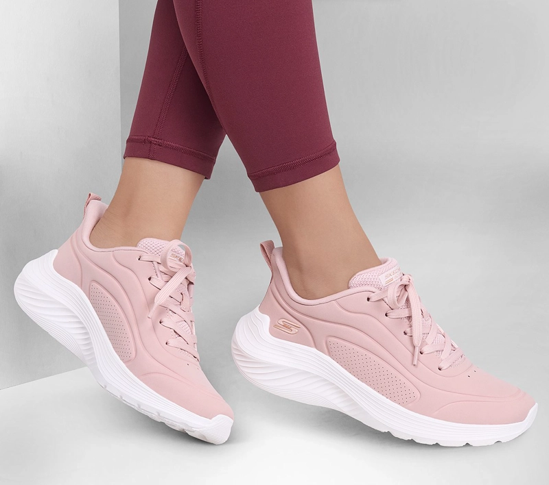 ZAPATILLAS SKECHERS MUJER BOBS SPORT SQUAD WAVES ROSADO - 2