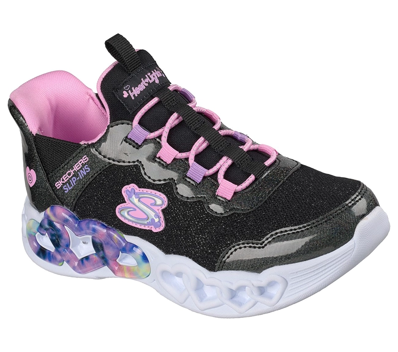 ZAPATILLAS SKECHERS NIÑA SLIP-INS INFINITE HEART NEGRO - 2