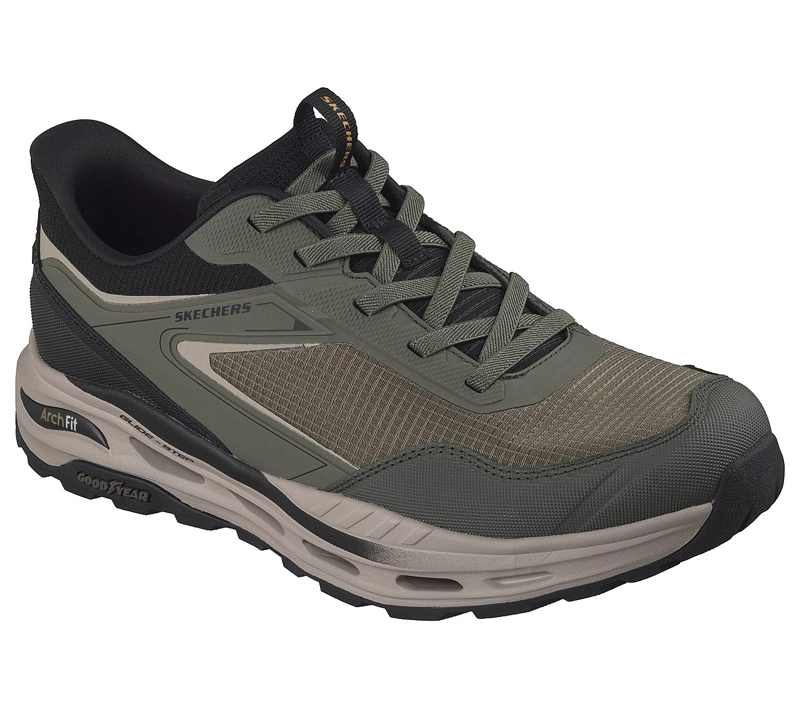 ZAPATILLAS SKECHERS HOMBRE SLIP-INS RELAXED FIT ARCH VERDE - 5