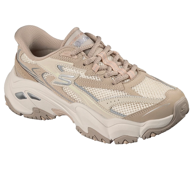 ZAPATILLAS SKECHERS MUJER SLIP-INS DLITES 6.0 BEIGE - 5