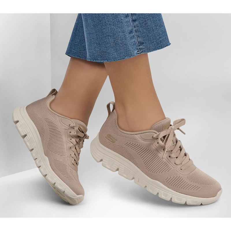 ZAPATILLAS SKECHERS MUJER BOBS SPORT B LIGHT BEIGE - 2